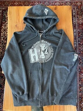 Y2K Volcom Hawaii Surf Hooded Zip Sweater Large
